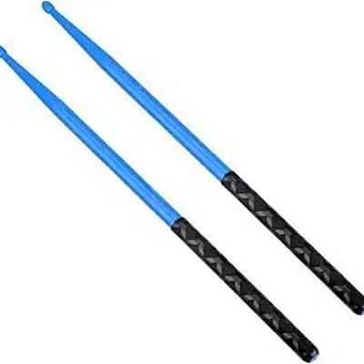5A Nylon Drumsticks for Drum Set Light Durable Plastic Exercise ANTI-SLIP Handles Drum Sticks for Adults Musical Instrument Percussion Accessories Blue image 1