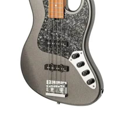 Sadowsky MetroExpress 21-Fret Vintage J/J Bass, Roasted Maple Fingerboard, 4-String - Solid Silver Metallic High Polish image 4