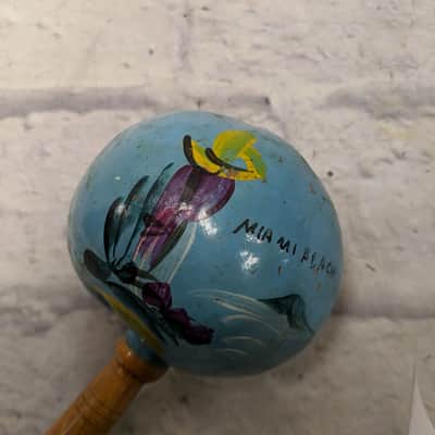 Unknown "Miami Beach" Blue Mexican Maraca Shaker image 3