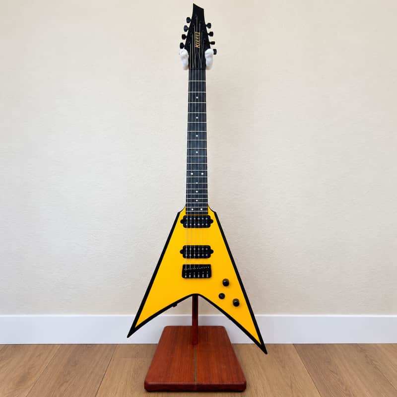 Kiesel Ultra V7 7-String Special Edition #001 McLaren Yellow – Factory Documented - Modern Flying V style image 1