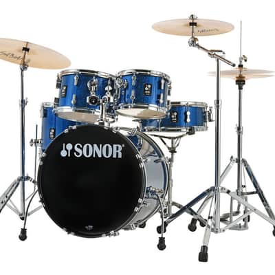 Sonor AQX Studio Drum Set - Black Ocean Sparkle w/ Hardware (AQX-STUDIO-NC-BOS) image 2
