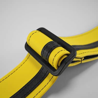 Couch Yellow W/ Black Racer X Guitar Strap image 3