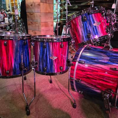 Tama Starclassic Walnut/Birch 5-piece Shell Pack (LIMITED EDITION 1 of 50) - Crimson Sapphire Cascade image 14