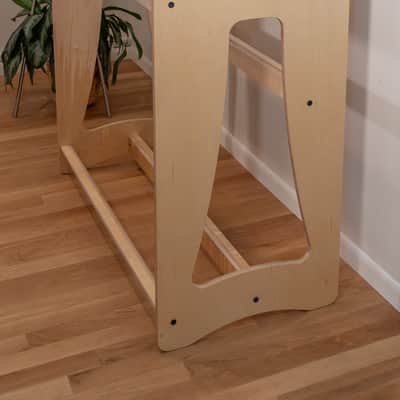 "Case Place" double level storage rack for acoustic, electric, bass, and other instrument cases NATURAL image 3