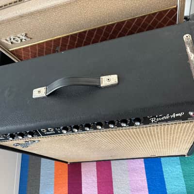 1966 Fender Super Reverb 2-Channel 40W 4x10" Guitar Combo Black Panel image 7