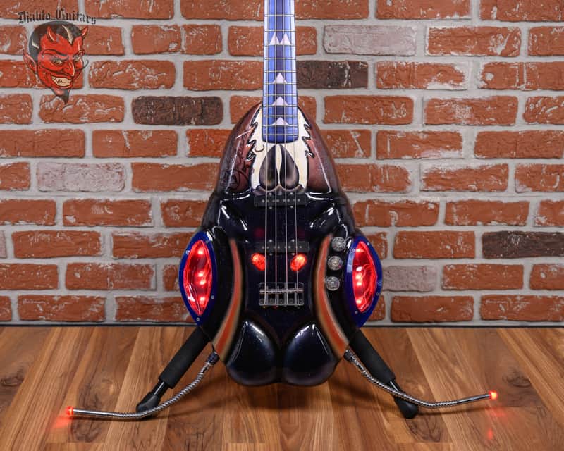 Custom One Off Build ”Bug Bass” Built for Jermaine Jackson Bug Graphic w/LEDs 1984 w/Case image 1