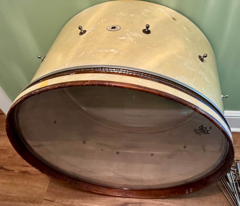 Ludwig & Ludwig 28" Concert Bass Drum PROJECT Vintage 20's 30's White Marine Pearl image 1