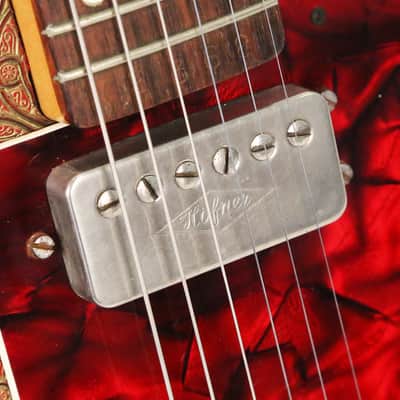 1962 Gagliano by Hofner Model 172 - Rare Diamond Pickup with Red & Gold Vinyl Covering! image 9