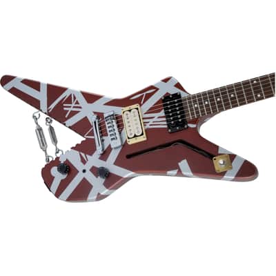 EVH Striped Series Shark Burgundy w/ Silver Stripes image 4