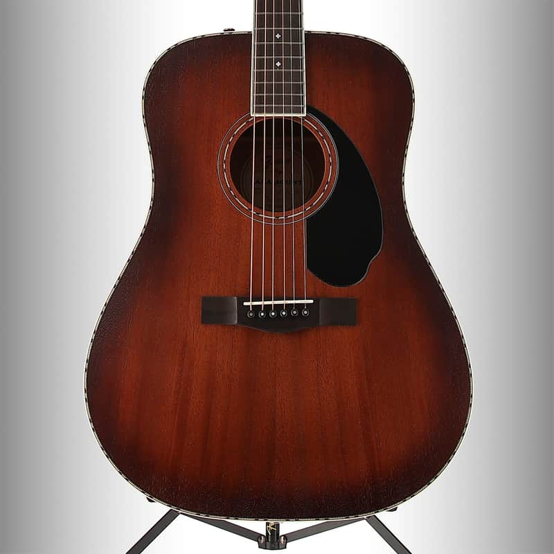 Fender PD-220E Dreadnought, All Mahogany, Ovangkol Fingerboard, Aged Cognac Burst (RP) image 1