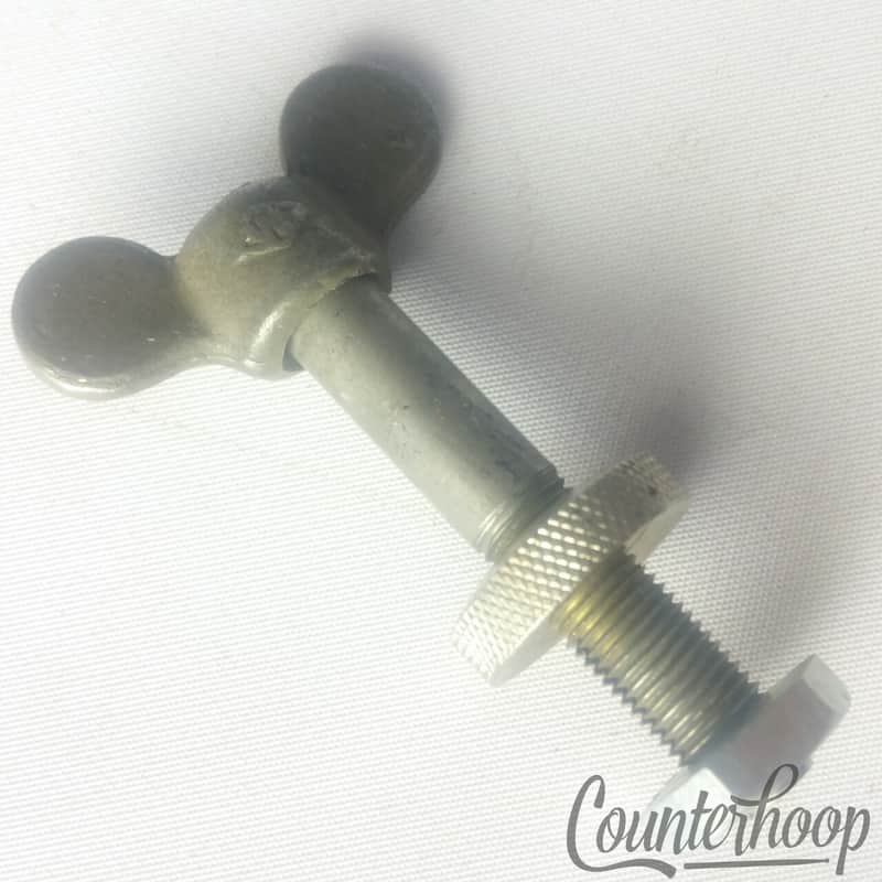 Early American Nickel Clutch Hi-Hat Cymbal Stand Vintage 30s Nickel Low-Boy Tall image 1