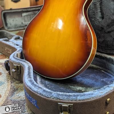 Eastman T64/v-T-GB Thinline Hollow Body Electric Guitar Antique Gold Burst w/ Hard Case image 8