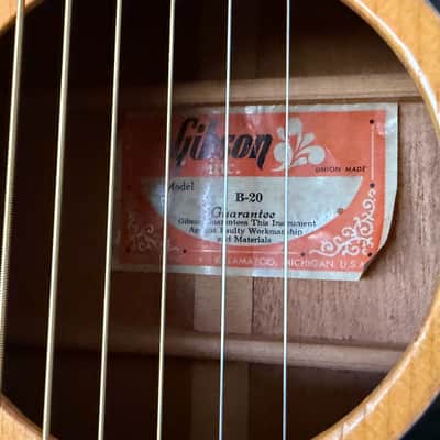 Rare 1970 Gibson B-20 Natural Acoustic Guitar image 20
