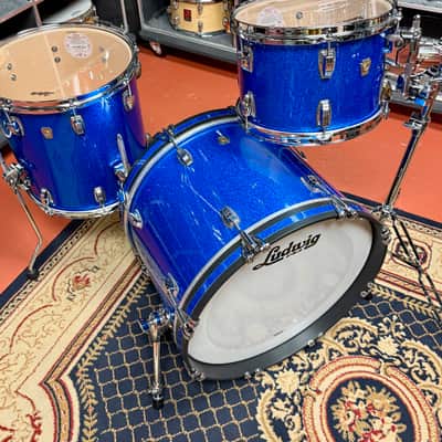 Ludwig Classic Maple Downbeat Outfit 8x12 / 14x14 / 14x20" Drum Set- Blue Sparkle image 3