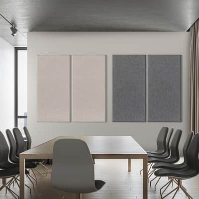 2 Thick Acoustic Panels With Hanging Hardware, 2 Pcs 47.2 X 23.6 Fiberglass Sound Absorbing Panels For Home Theater Church Office Wall, Linen image 2