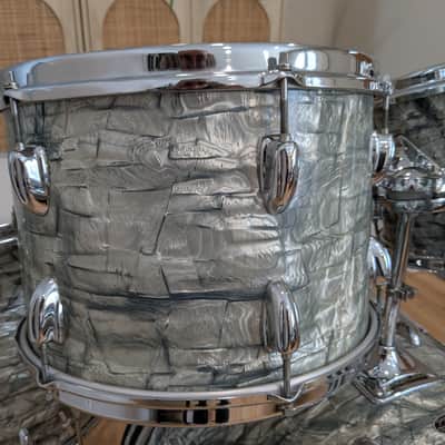 Slingerland "New Rock" Outfit Drum Set 1970s - Light Blue Pearl image 12