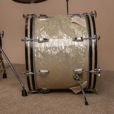 1960s Ludwig Rock Duo White Marine Pearl Drum Set image 9