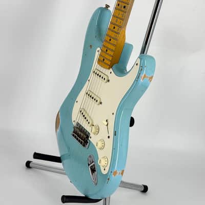 2019 Fender Custom Shop ‘59 Stratocaster Heavy Relic – Aged Daphne Blue image 6