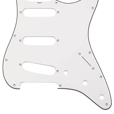 Genuine Fender '65 Strat Pickguard w/Truss Rod Notch 11-Hole 3-Ply - Eggshell image 1