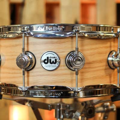 DW 5.5x14 Collector's Pure Oak HVLT Natural Hard Satin Snare Drum - SO#1424763 image 1