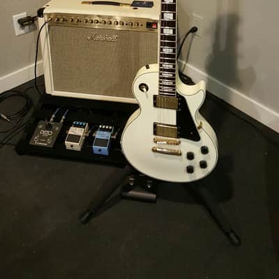 2001 Epiphone Japan Les Paul Custom . Awesome White. image 17