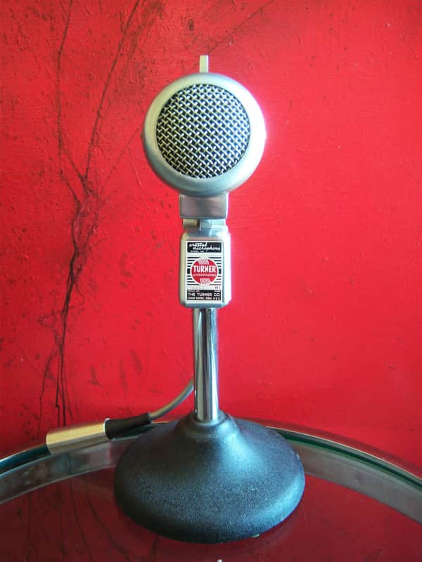 Vintage 1950's Turner 22X crystal microphone modified dynamic w period cable High Z harp mic image 1