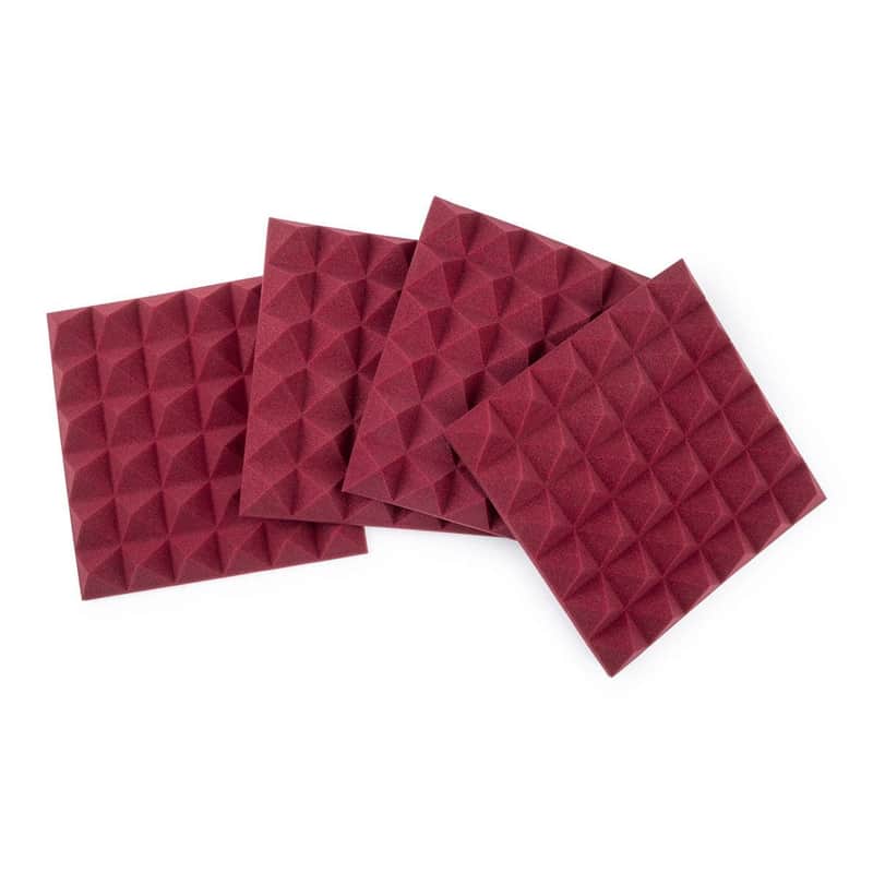 Gator Gator 12"x12" Acoustic Pyramid Panels 4-Pack (Burgundy) image 1