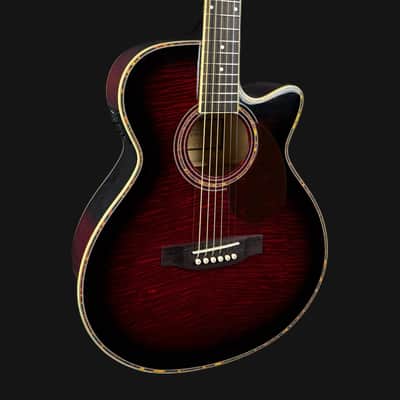 Freshman FA1AWRLH Electro Acoustic Guitar, Wine Red image 2
