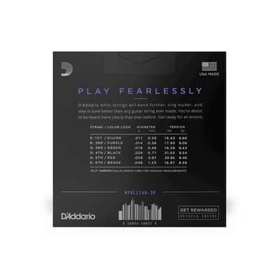 3 Pack, D'Addario NYXL 11-49 Medium Electric Guitar Strings - NYXL1149-3P image 3