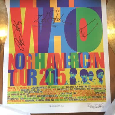 Zildjian Zak Starkey’s, The WHO, Stage Used, Signed Cymbal, Poster, Sticks Package. Authenticated. 2006 image 3