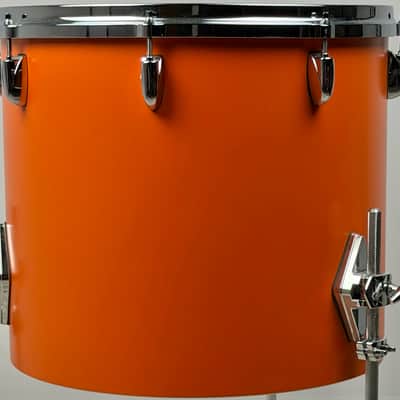 Gretsch USA Custom drum set. Special one-off for Nashville show. Satin Orange 10/12/13/14/16/20. Unique image 8