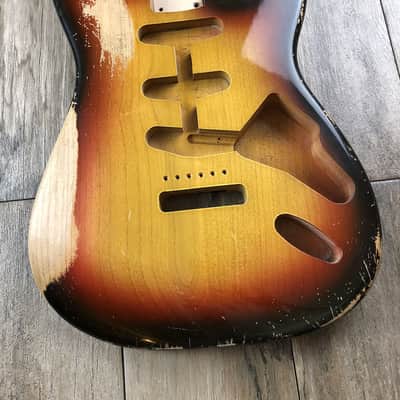 Made to Order - FRANCHIN Mercury guitar body JOHN FRUSCIANTE REPLICA Relic Aged 3-Color Sunburst 100% Nitro Lacquer Alder Stratocaster-Strat-S-Style Made in Italy image 4