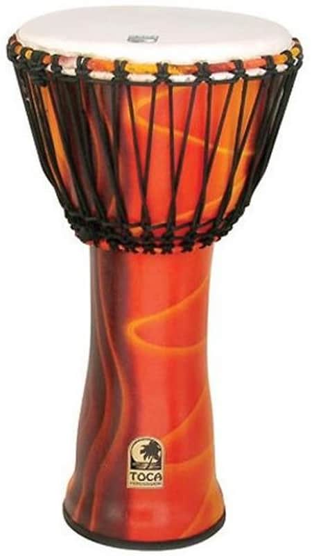 Toca Percussion SFDJ-12F Freestyle Rope-Tuned 12" Djembe 2010s - Fiesta Red image 1