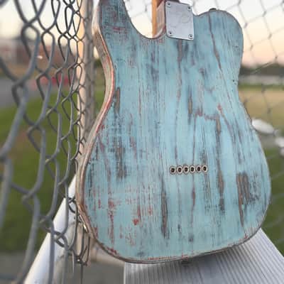 Palir Titan Tele-Style – Rustic Blue Relic – Boutique Build – Thick Neck – Excellent Condition image 5