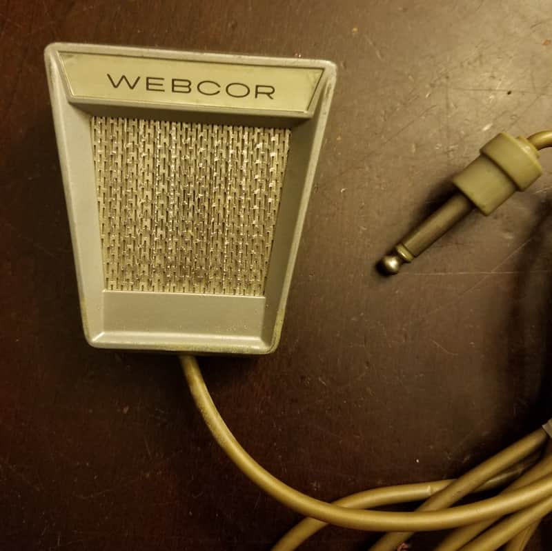 Webcor Harp Mic 1950s Grey Steel & Silver Foil Grille image 1