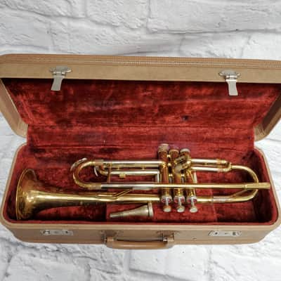 Vintage NEMC Trumpet  Elkhorn Indiana w/ case and Vintage Olds 3c Mouthpiece image 1