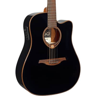 Lag T100ASCE Black Tramontane Acoustic/Electric Slim Body Guitar