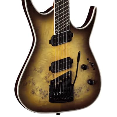 Dean Exile Select Multiscale Kahler Guitar, Ebony, Satin Natural Black Burst image 2