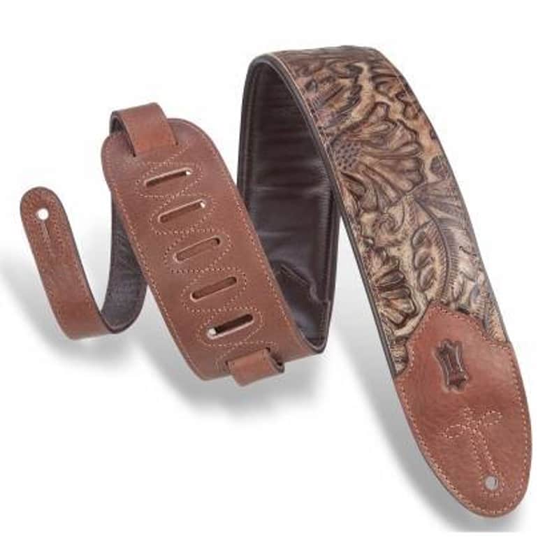 Levy's Sundance Series 3" Embossed Leather Guitar Strap, Palm Pecan #M4WP-002 image 1