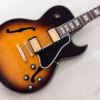 1990 Greco RS-90 Clear Sound Project Vintage Semi-Hollow ES-Style Guitar Sunburst, Japan Fujigen image 1