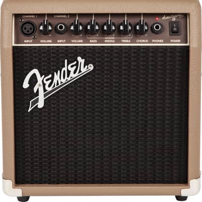 Fender Acoustasonic 15 Acoustic Guitar Combo Amplifier, 15W, Brown image 1
