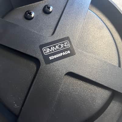 Simmons Set of 3 electric drum triggers, SD600 series, two 8” one 10” with L rods image 5