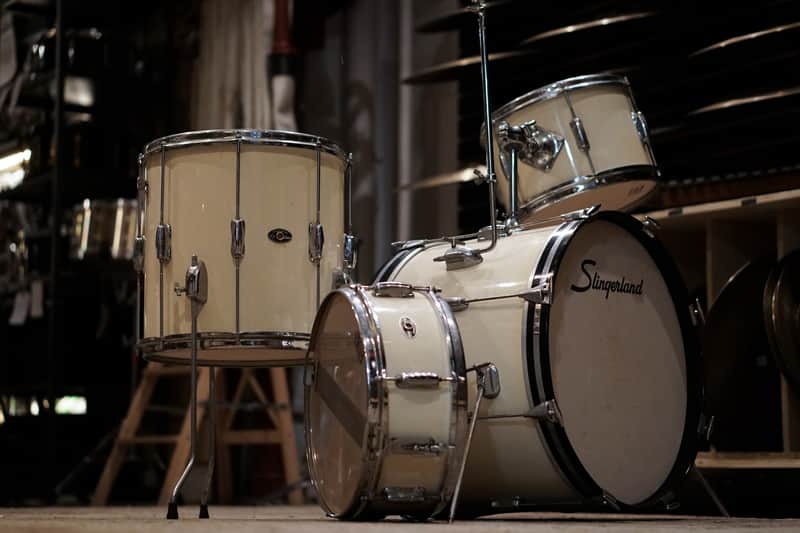 Slingerland 12/14/20/5x14" Stage Band Drum Set - 1970s Gloss White image 1