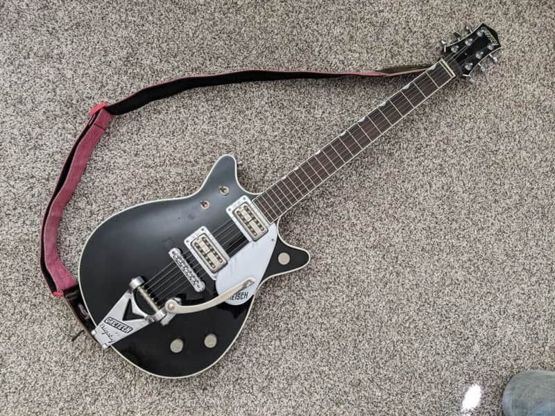 Gretsch G6128T-1962 Duo Jet with Bigsby-Double Cut-Black/Mahogany