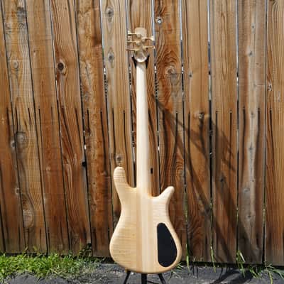 Spector USA NS-5XL - Curly/Flame Solid Wings Oil Finish Left-Handed 5-String Bass Guitar w/ Black Tolex Case (2023) image 4