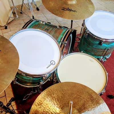 Q Drum Co. Copper 4pc Shell Pack Patina Drum Set image 11