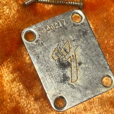 Vintage Fender F Neckplate 1973 - Chrome image 3