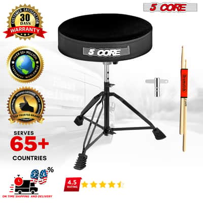 5 Core Drum Throne 3" Padded Drum Seat Height Adjustable Drumming Chair for Practice and Performance image 10