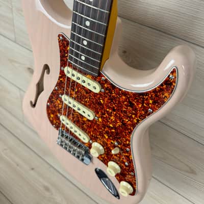 Fender Limited Edition American Professional II Stratocaster Thinline, Transparent Shell Pink image 6