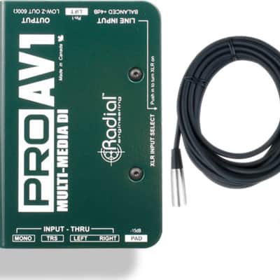 Radial Engineering ProAV1 Passive MultiMedia Direct Box DI w/ Mic Cable image 4